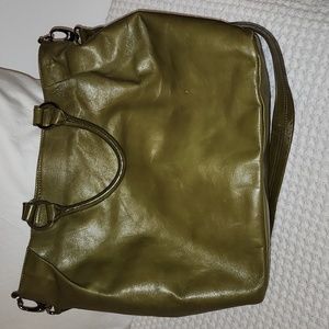 Hobo olive large leather bag